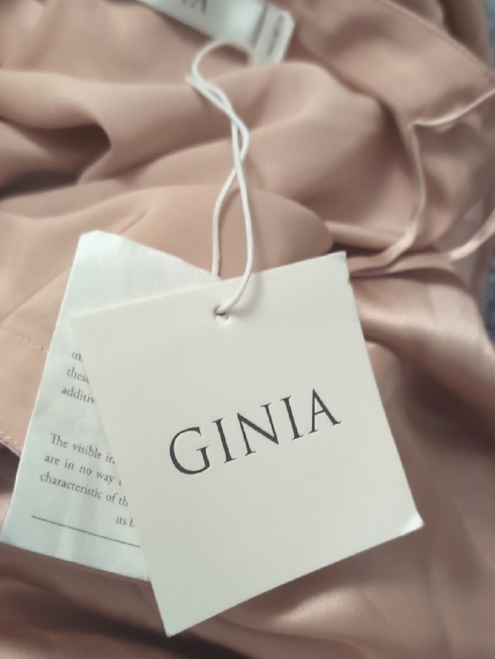 Ginia Silk V-Neck Long Slip in Bridal Rose - Picture 6 of 9